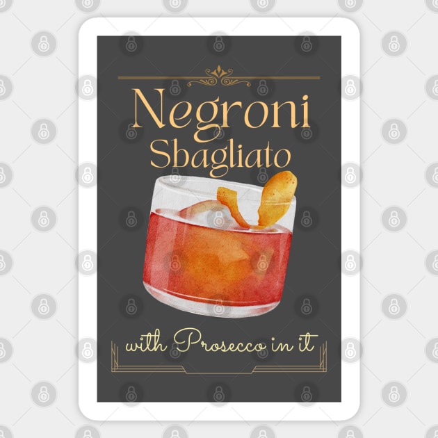 Negroni Sbagliato with prosecco in it Sticker by Moonwing